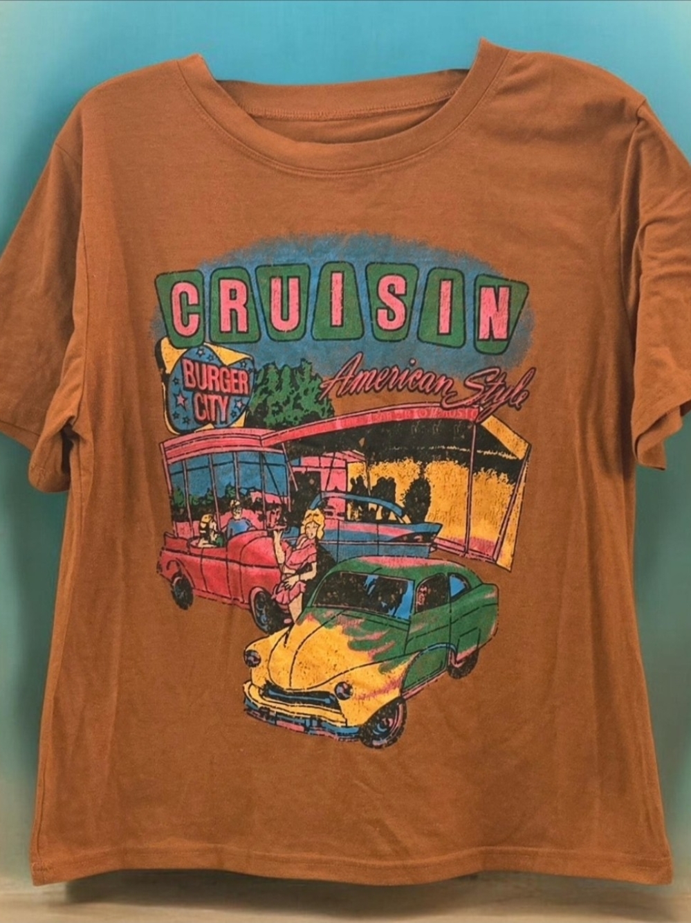 WOMEN BROWN TSHIRT CRUISIN